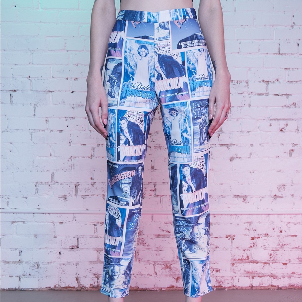 Dolls Kill x Universal Monsters Graphic Skinny Pants Size Small